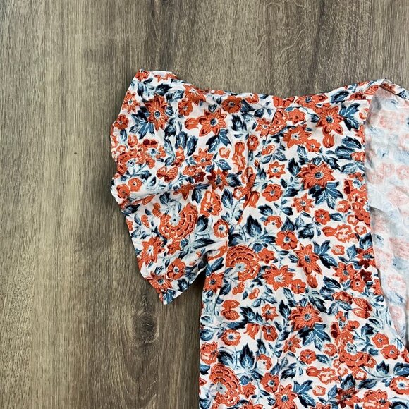 Free People Floral Tie Waist Ruffle Short Surf Date Jumpsuit Romper Sz 0 - Picture 7 of 15